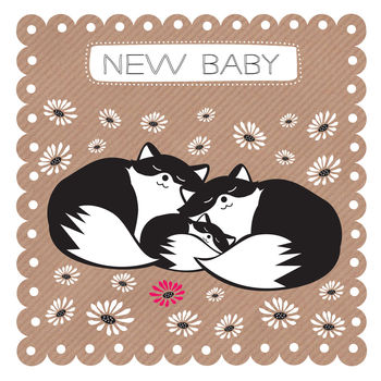 Fox Family New Baby Card, 2 of 2