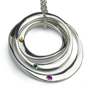 9ct Gold Three Infinity Rings With Gemstones, 6 of 12