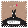 Rabbit Thinks You're A Star Congratulations Card, thumbnail 2 of 2