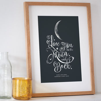 Personalised 'I Love You To The Moon And Back' Print, 4 of 8