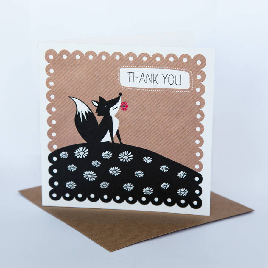 Fox Thank You Card By Allihopa Notonthehighstreet