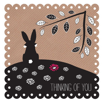 Rabbit Thinking Of You Card, 2 of 2