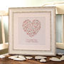 Personalised Engagement 'Floral Heart' Canvas Print, thumbnail 1 of 2