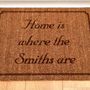 Personalised 'Home Is Where' Doormat, thumbnail 2 of 3
