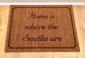 Personalised 'Home Is Where' Doormat, 2 of 3