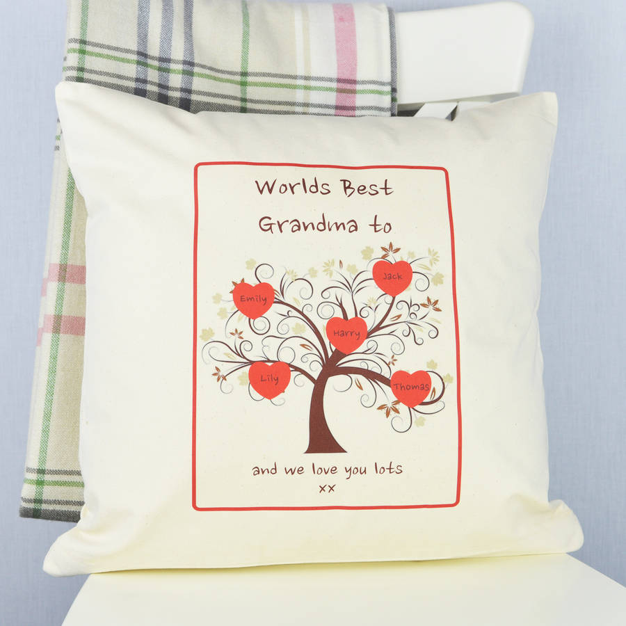 Personalised Grandma Family Tree Cushion