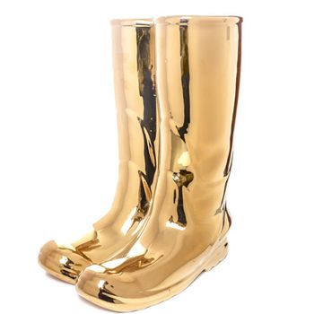 Gold Wellington Boots Porcelain Umbrella Stand, 2 of 3