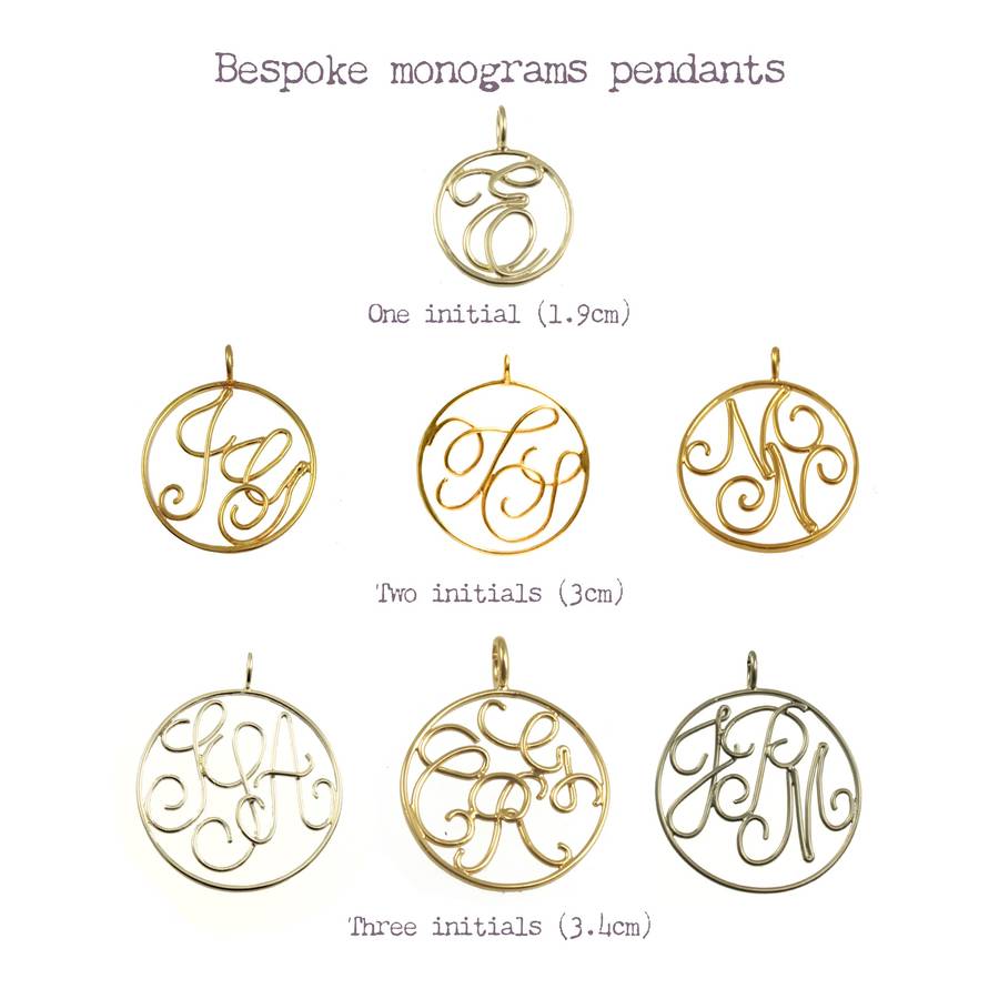 9ct Solid Gold Monogram Pendant By 