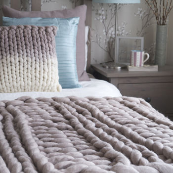 Welcombe Giant Hand Knitted Throw, 4 of 8