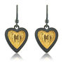 22ct Gold Vermeil And Black Silver Heart Earrings, thumbnail 1 of 4