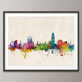 Barcelona Skyline Cityscape Art Print, 5 of 8