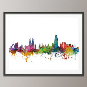 Barcelona Skyline Cityscape Art Print, 4 of 8