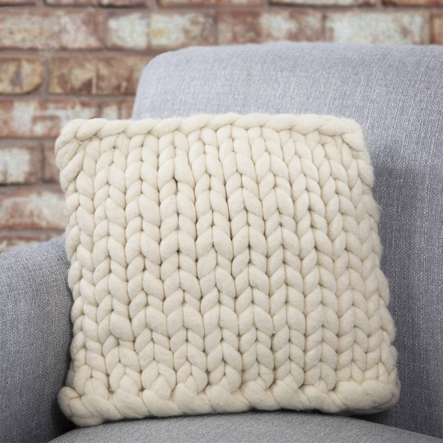 Barnstaple Chunky Knitted Panel Cushion By Lauren Aston Designs ...