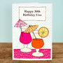 'Cocktails' Girls Personalised Birthday Card, thumbnail 3 of 4