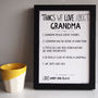 Personalised Things We Love About Grandparent Print, thumbnail 5 of 6