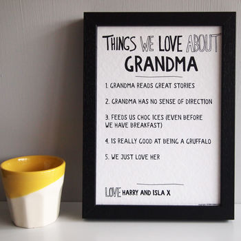 Personalised Things We Love About Grandparent Print, 5 of 6