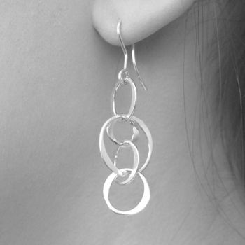 Rings Silver Drop Earrings, 4 of 9