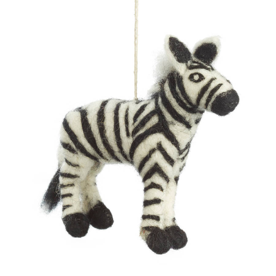 handmade felt zebra safari animal by felt so good