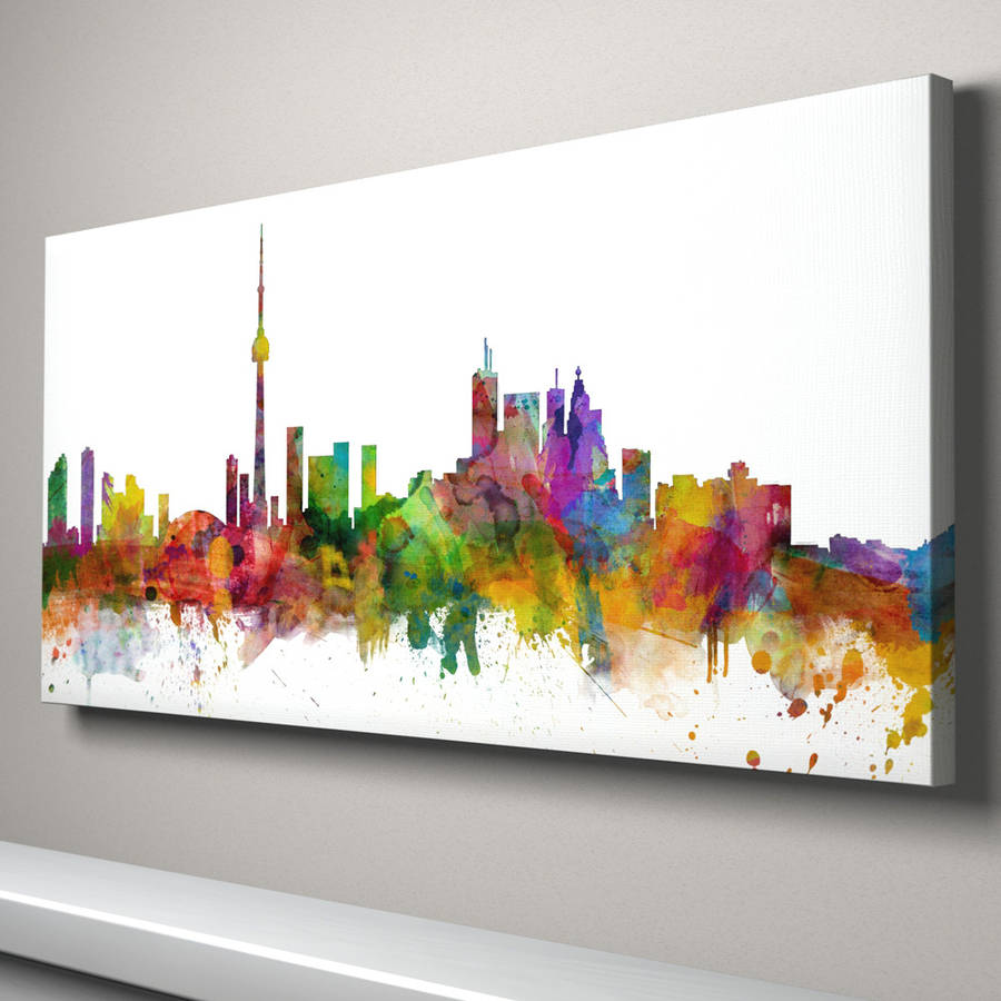 Toronto Abstract Canvas Art Print by WallDecorAddict