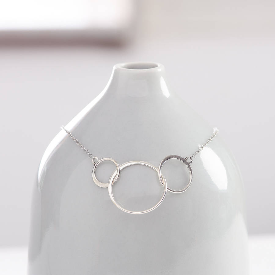 three ring sterling silver necklace by suzy q designs