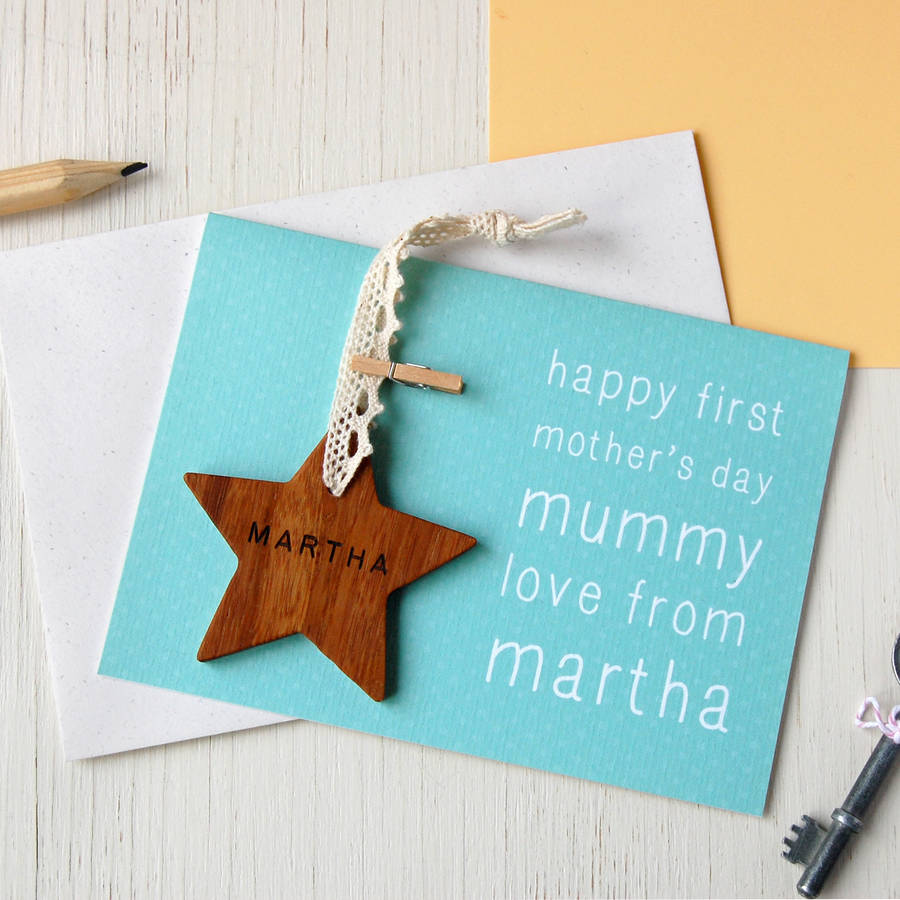Personalised First Mother's Day Star Card By Clara And