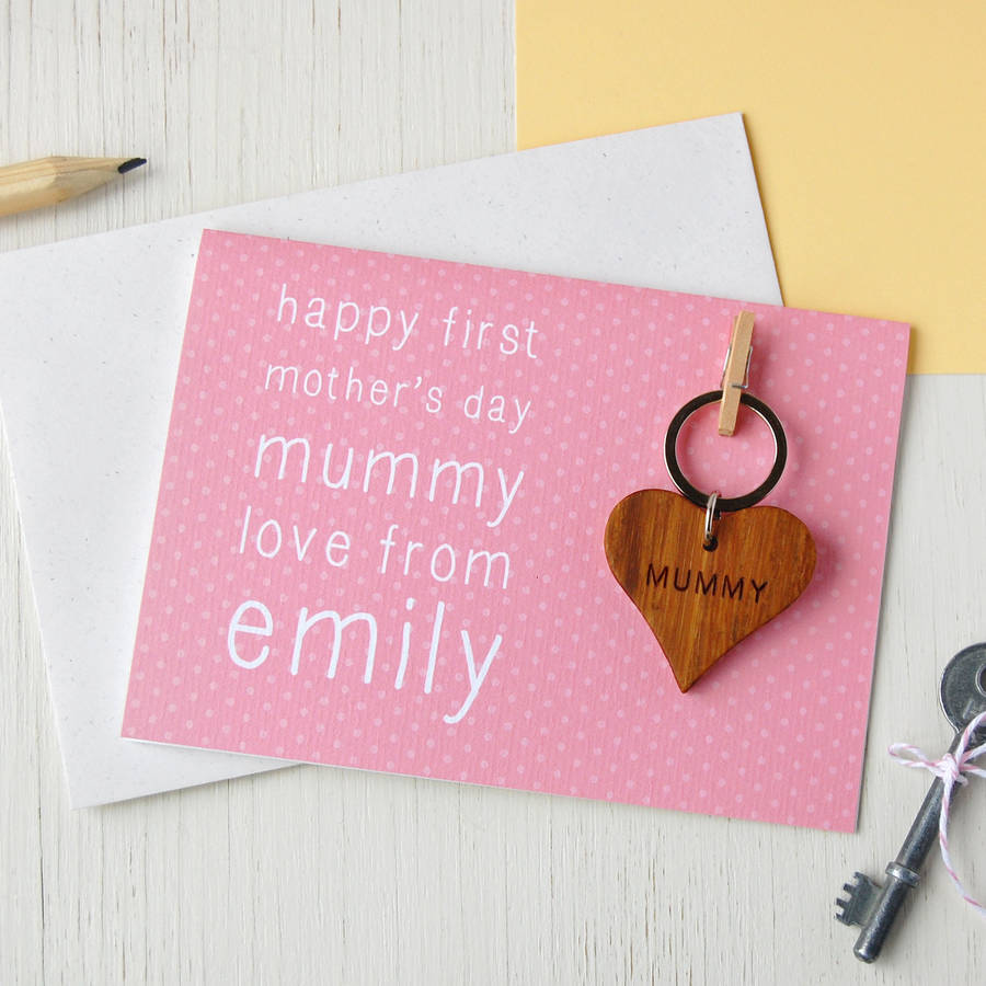 Personalised First Mother's Day Keyring Card By Clara And