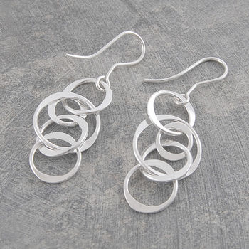 Interlinking Hoop Statement Sterling Silver Necklace, 7 of 10