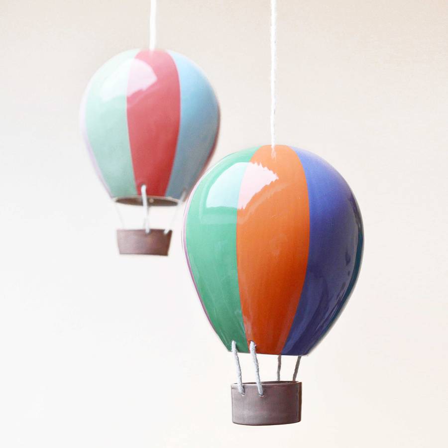 Rainbow Ceramic Hot Air Balloon By Kate Charlton Ceramics ...