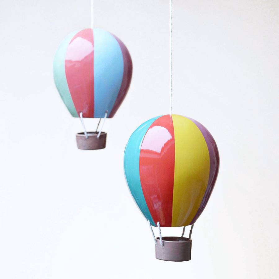 rainbow ceramic hot air balloon by kate charlton ceramics ...