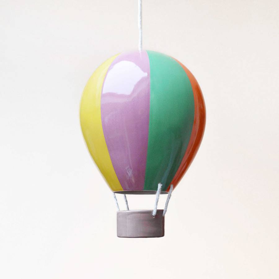 Rainbow Ceramic Hot Air Balloon By Kate Charlton Ceramics ...