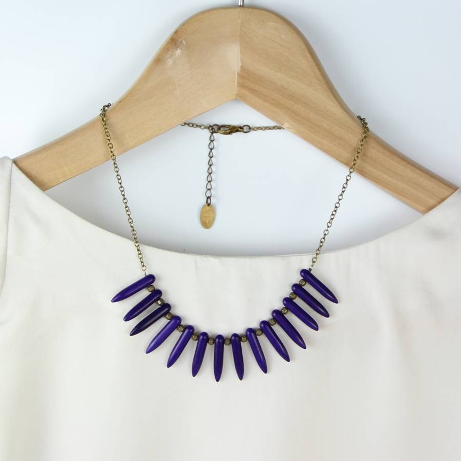 boho spike statement necklace by gaamaa