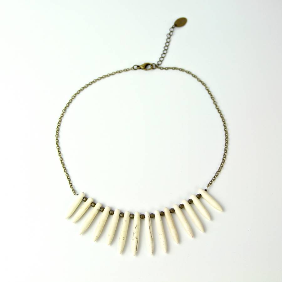 boho spike statement necklace by gaamaa