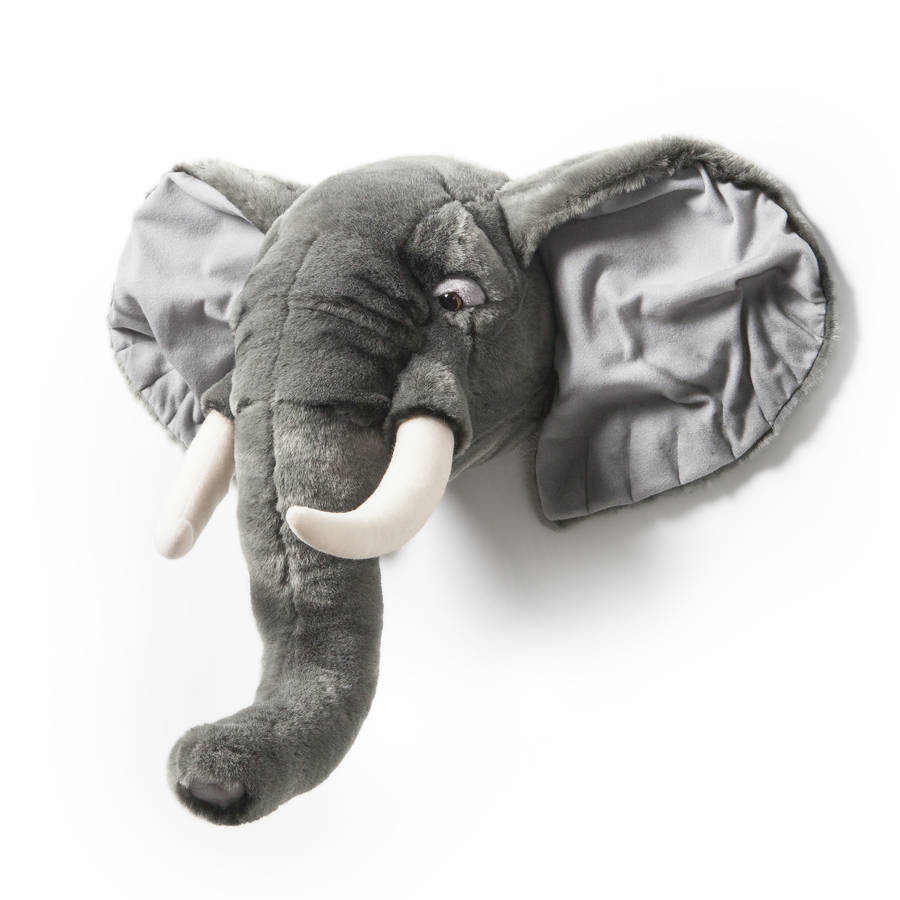 The Elephant Plush Animal Head By Nubie Modern Kids Boutique