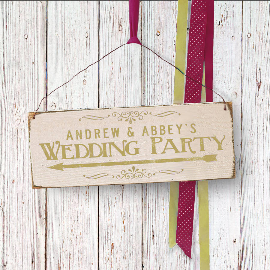 personalised wedding party direction sign by delightful living ...