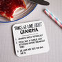 Personalised Things We Love About Grandparent Coaster, thumbnail 1 of 4