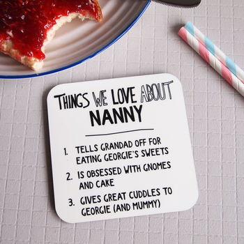 Personalised Things We Love About Grandparent Coaster, 4 of 4