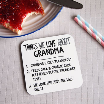 Personalised Things We Love About Grandad Coaster, 4 of 5
