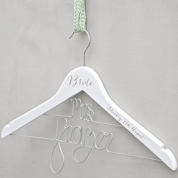 Personalised Double Line Wedding Hanger, 2 of 10
