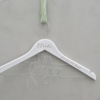 Personalised Double Line Wedding Hanger, 3 of 10