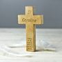 Personalised Wooden Cross With Dove Keepsake Gift, thumbnail 1 of 2