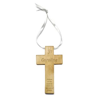 Personalised Wooden Cross With Dove Keepsake Gift, 2 of 2