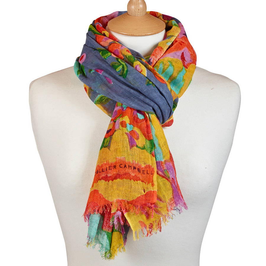 Secret Garden Long Cotton/Linen Scarf By Collier Campbell
