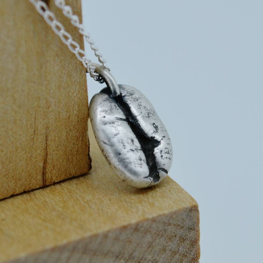 Handmade Silver Coffee Bean Necklace By muriel & lily ...