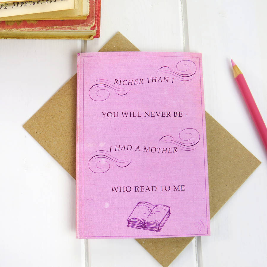 Mother S Day Book Card By Literary Emporium