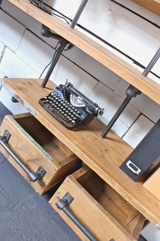 Caroline Wood And Pipe Industrial Desk And Shelves, 3 of 5