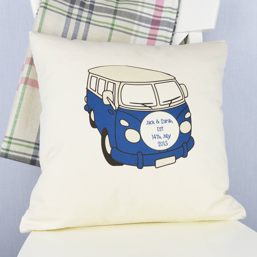 Personalised Camper Van Cushion By Andrea Fays