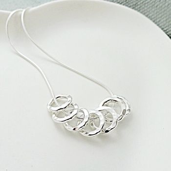 70th Birthday Silver Rings Necklace, 3 of 4