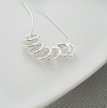 70th Birthday Silver Rings Necklace, 4 of 4