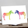 Rainbow Zebra Greetings Card, thumbnail 1 of 2