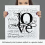 Personalised Wedding or Engagement LOVE Art, thumbnail 6 of 10